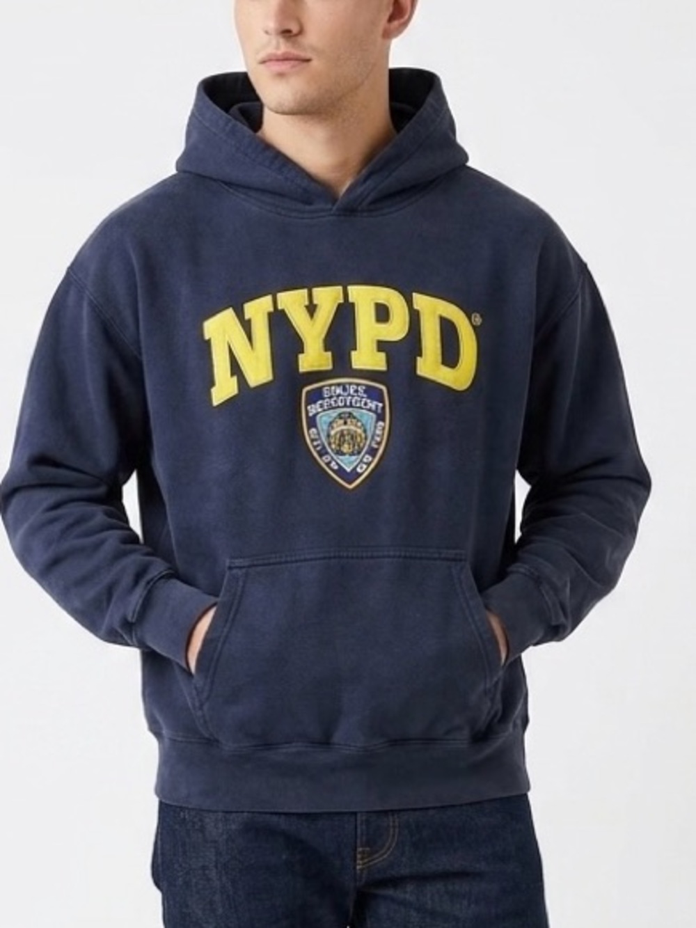 NY Popular Official NYPD Navy Pullover Hoodie XL Vintage-Inspired Indie Sleaze